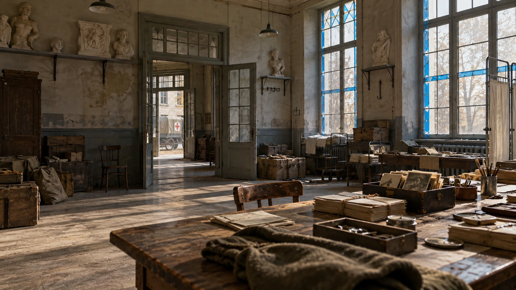 Décor d’évocation de LE BLESSÉ DE LA SOMME