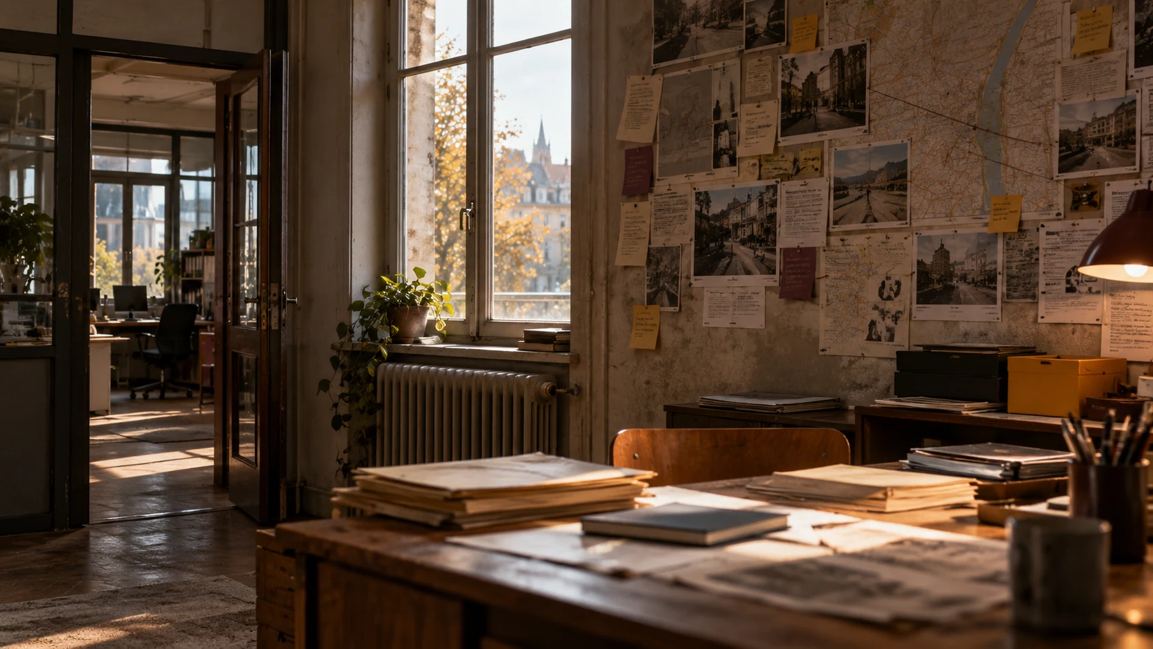 Décor d’évocation de La disparue de l’agence